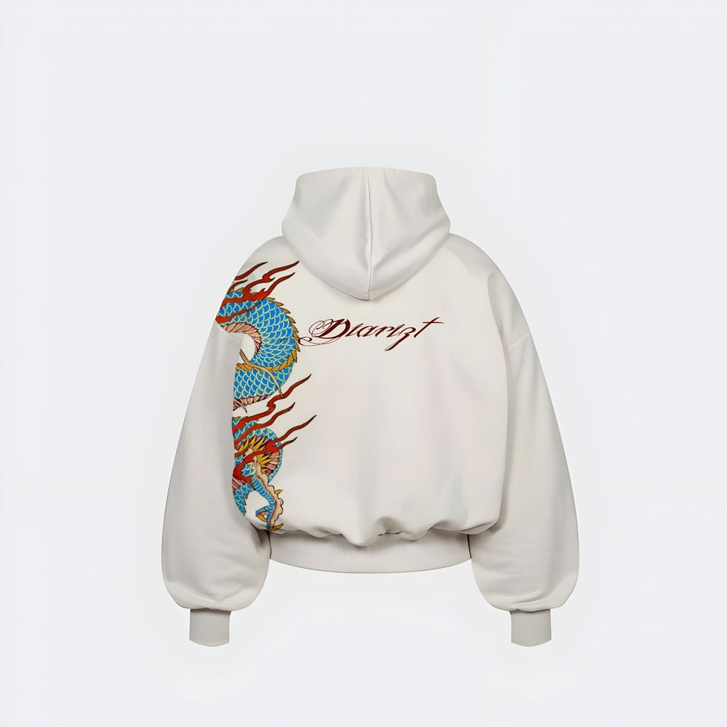 AZURE BLUE OFF WHITE HOODIE